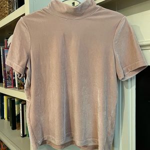 Velour Light Pink Mock Neck